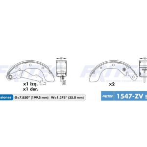 801678108209 H8-006 BALATA  1547S814 TAMBOR TRASERA CHEVROLET AVEO NIVEL H8